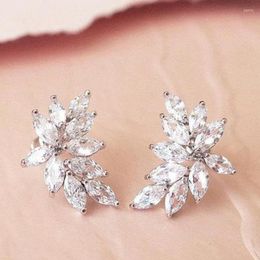 Stud Earrings 2023 Arrival Luxury Foliage Marquise For Women Anniversary Gift Jewellery Wholesale E7690