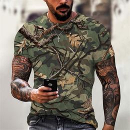 Men's T-Shirts Summer Men's Plus Size T-shirt Military Plus Size Loose Short Sleeve Camo Military Outdoor Sports Leisure Work Short T-shirt 230519