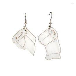 Stud Earrings Fashion Personality Toilet Roll Paper Earring Ear Hook Drop Delivery Jewellery Dhgarden Dhsfp