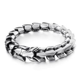 Bracelets 15mm Vintage Viking Link Chain Animal Bracelet Men 316L Stainless Steel Dancing Jewellery Best Boyfriend Gift