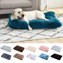 Kennels 122 83CM Big Dog Bed Long Plush Pet Cushion Kennel Soft Thicken Cat Nest Puppy Sofa Mat For Small Medium Large Pad House