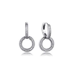 Huggie GPY Earrings for Women Sparkling Double Hoop Earring Pendientes Kolczyki Earings Aretes Brincos 925 sterling silver Jewelry
