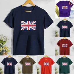 Men's T Shirts Men Tee Loose British Flag Summer Men's And Women's Same Style Large Size Short Shirt Plain