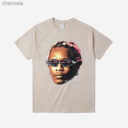 T-shirt da uomo in cotone T-shirt unisex da donna T-shirt da uomo Young Thug Thugger Graphic T-shirt African Descent Rapper Style Hip Hop Tshirt Top vintage