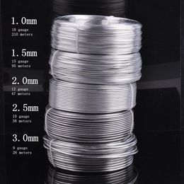 Polish 1 Large Roll Aluminium Soft Metal Crafts Beading Wire for Jewellery Making DIY 0.8mm 1mm 1.5mm 2mm 2.5mm 3mm