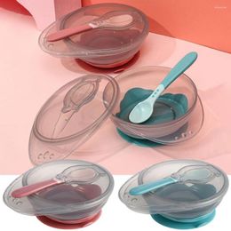 Bowls Baby Complementary Bowl With Spoon Suction Anti-scald Handle Non-slip -grade Easy To Clean Diet Training Daily Use