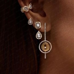 Stud GODKI BOHO Luxury Round Stud Earrings For Women Wedding Cubic Zircon Crystal CZ Dubai Indian Bridal Earrings Bohemia Hot 2020