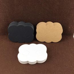 Display Free Shipping 400PCS Blank Kraft Paper Hairpin Card Hair Clip Scalloped Jewellery Cardstock Hair Display Cards Accept custom