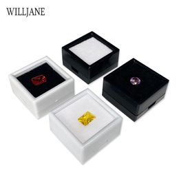 Boxes Wholesale 100pcs Gemstones Display Box Loose Diamond Packaging Organizer Case Jewelry Beads Pendant Holder Gem Storage Container