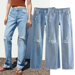 Women's Pants Maxdutti Fashion Ladies Women Boyfriend Cargo Denim American Retro Water Washing Ripped Loose Mom Jeans