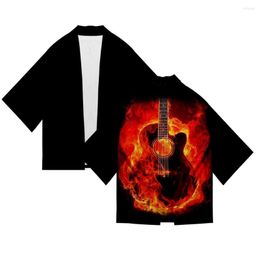 Ethnic Clothing 2023 Product Fashion Cardigan 3d Digital Printing Music Guitar Adult Traditional Kimono 10