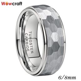 Rings 6mm 8mm Dropshipping Mens Womens Tungsten Carbide Ring Fashion Trendy Jewellery Wedding Band Stepped Edges Comfort Fit