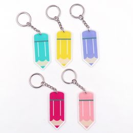 1piece New product CN Pencil TRENDY Teacher Appreciation Gift Acrylic Keychain