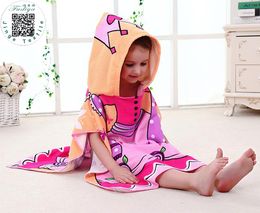 New Fashion Kids Hooded Bath Towel Microfiber Boys Girls Beach Towels Super Absorbent Cartoon Child Sunscreen Beach Shawel