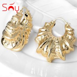 Huggie Sunny Jewellery Fashion Bohemia Hoop Earrings New Design For Women African Large Style High Quality Stereoscopic Classic Party