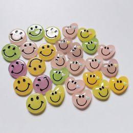 Polish 500pieces 1618mm diy resin jelly round heart smile face sticker half beads scrapbook for woman kids hairpin Jewellery accessories