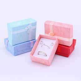Boxes 100pcs Girl Jewelry Storage Boxes Rings Earrings Necklace Travel Jewellry Packaging Organizer Gift Box Case Wedding Favors Free