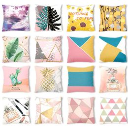 Pillow /Decorative Pink Ins Fresh Plush Pillowcase Creative Nordic Sofa Cases Office Seat Cover 45 X45cm