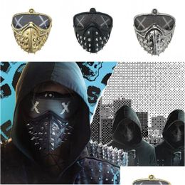 Party Masks Halloween Punk Devil Mask Cosplay Rivet Death Grim Reaper Masquerade Drop Delivery Home Garden Festive Supplies Dh8Qj