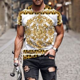 Men's T-Shirts Men's High end luxury pattern t shirts 3D Printed T-Shirt clothes O-neck Breathable Short-Sleeve fashion Shirt 230519