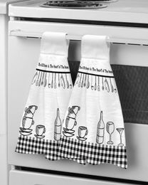 Kitchen Utensils Plaid Hand Towel Bathroom Supplies Absorbent Cloth Dishcloths Hanging Cloth Kitchen Accessories