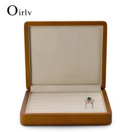 Boxes Oirlv Solid Wood Ring Organizer Box with Microfiber 18*16*4cm Stud Earrings Storage Case Jewelry Display Box Customized