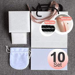 Boxes Wholesale Bundle Sale Package 10 Sets Lots Bracelet Ring Gift Jewellery Boxes Pouches Bags For Original P Necklace Earring Charm
