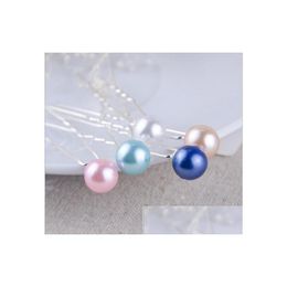 Hairpins 11 Colors For Choose 8Mm Pearl Hair Pin Wedding Fashion Alloy Clips Lady Jewelry Hairpin 8000Pcs Drop Delivery Hairjewelry Dhbkm