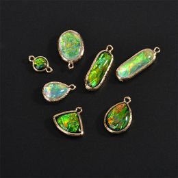 Other New style 20pcs/lot green/color core decoration geometry ovals/rounds shape copper floating locket charms diy Jewellery making