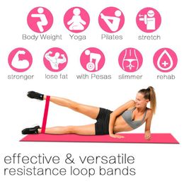 Resistance Bands Training Fitness Gym Exercise Strength Pilates Sport Rubber 5 Color/Set With Box