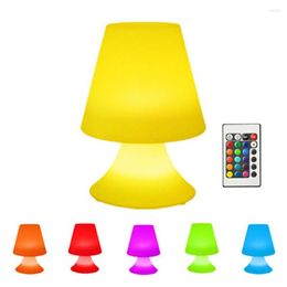 Table Lamps Thrisdar Mushroom LED Night Light RGB Changeable Restuarant Bar Dimmable Bedroom Bedside Lamp