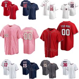 Custom Baseball 17 Alex Call Jersey 2 Luis Garcia 36 Stone Garrett 6 Michael Chavis 15 Riley Adams 16 Victor Robles 3 Alcides Escobar Cool Base Stitch Man Kids Woman G-M