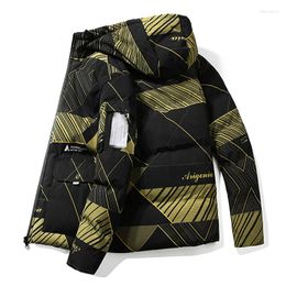 Men's Down Camouflage Men Hooded Warm Coat Winter Loose Hip Hop Padded Parka Jacket Work Clothes Korean Thick 50JK