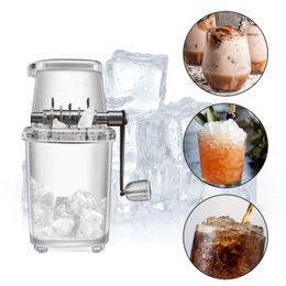 Ice Cream Tools Manual Crusher Hand Crank Snow Cone Portable Household Kitchen Blender Camping Drink Maker Shaver Tool Clear 230520