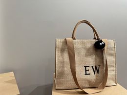 Fashion Woven Tote Embroidery Logo Large Capacity Grass Woven Handbag Women's Classic Shopping Bag Designer Luxury 39CM ID luxury_bag1588