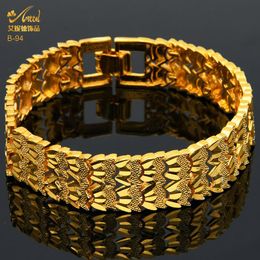 Bangle Trendy Plated 24K Gold Multi Shape Punk Bracelet Curb Cuban Chain Gold Colour Couple Bracelets Bangle For Men Women Jewellery Gifts