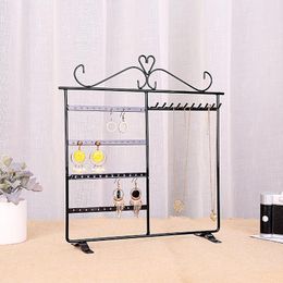 Boxes Metal 4 Tiers Earring Hanging Holder Jewelry Organizer Tower Stand Display Rack Pendant Necklace Chain Jewelry Display Rack