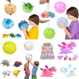 Unique Decompression Toys TPR Blowable Animal Vent Toys Animal Inflatable Balloon