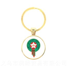 Football Funs Keychain Japan,Portugal,Nigeria,Mexico,Morocco National Football Team LOGO 25mm Glass Dome Pendant Keyring Gift