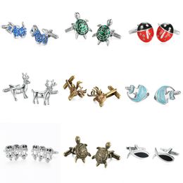 DY new high quality taste a variety of animal style Turtle deer fish horse Cufflinks fashion men's French shirt Cufflinks