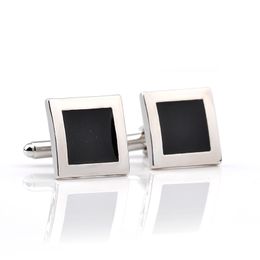 Simple Basic Cuff Links Square Enamel Cufflinks For Mens French Shirt High Quality Mens Cufflinks Cuff Button For Wedding Party