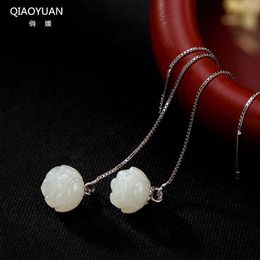 Knot 925 sterling silver earings jade earrings for women Orchid lotus retro ear line costume Jewellery silver 925 real gold Jewellery