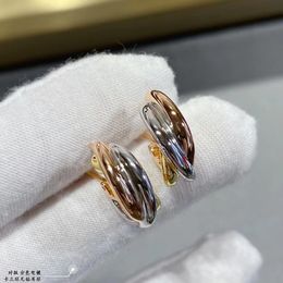 Earrings New Top Quality Hot Brand Classic Brand Europe Luxury Jewelry Earrings For Women Tricolor Trinity Rose Gold Color Engagement
