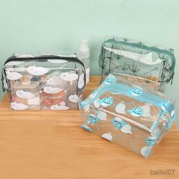 Cosmetic Bags Cases Cartoon Transparent Beauty Cosmetic Bag Wash Bags Girls Women Travel Organiser Clear Makeup Bag Toiletry Bag Make Up Pouch