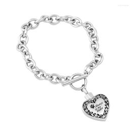 Bangle Wholesales 10pcs High Quality Stainless Steel Link Chain Bracelet Cremation Urn Jewellery Charm Memorial Gift For Women