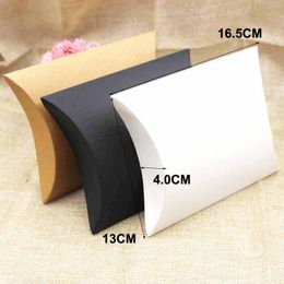 Boxes zerongE jewelry 50pcs big pillow box gift box black/brown/white color gift display box for gift/candy favors/products