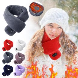 Scarves Upgraded Heated Scarf With Massage Function USB Heat Shawl Electric Warm Neck Wrap Warming Womens Gloves 2023