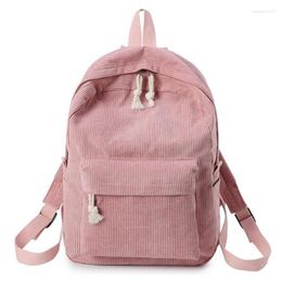 School Bags Women Backpack Corduroy Design Backpacks For Teenage Girls Bag Striped Rucksack Travel Soulder Mochila