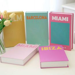 Novelty Items Vacation Style Fake Books Coffee Table Box Colorful Designer Decoration Book Study Shelf Props Books Living Room Decoration G230520