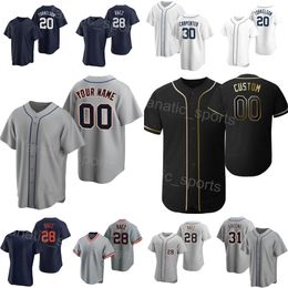 Team Baseball 20 Spencer Torkelson Jersey 28 Javier Baez 9 Nick Maton 8 Matt Vierling 30 Kerry Carpenter 31 Riley Greene Space City Connect Sewn On Men Women Youth L-H